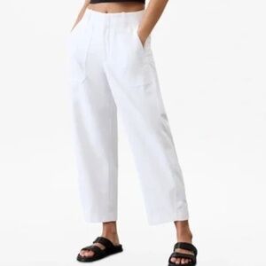 NWT Athleta Skyline Tailored Utility Bright White Pant Size 8